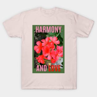 Harmony and love with red blossom T-Shirt